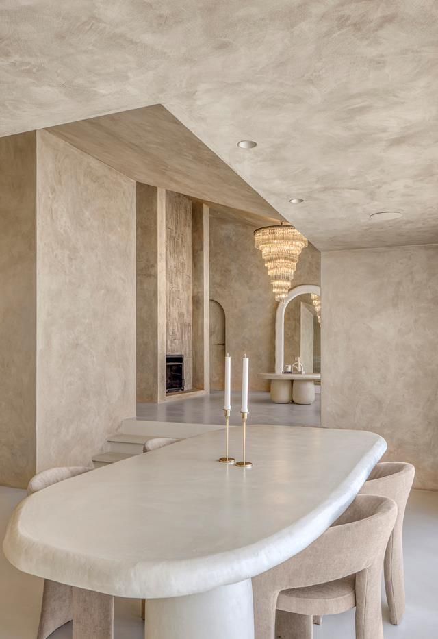 Polished Venetian plaster dining room — Paradise Valley custom build